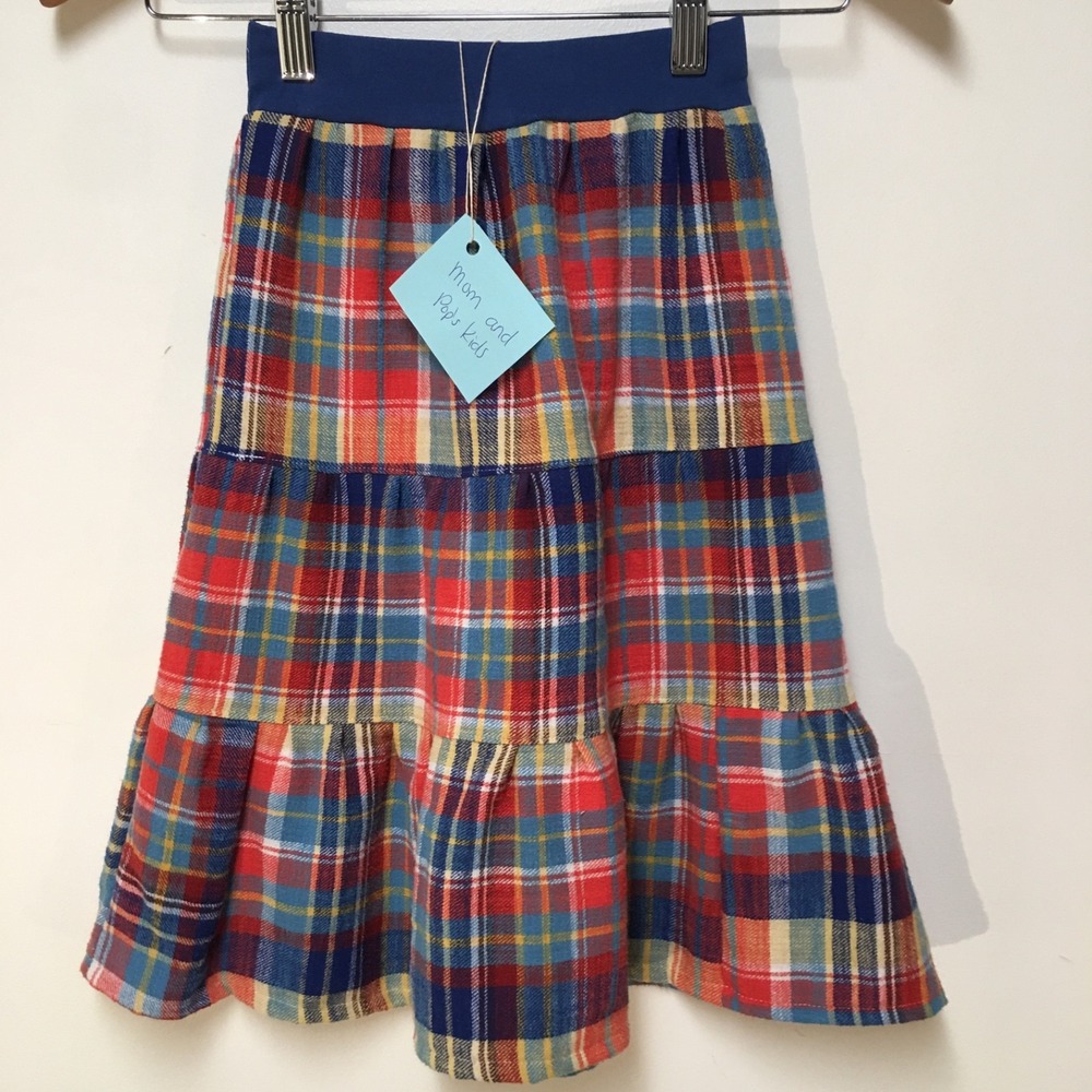 Skirt Flannel Girls 2/3 Maxi Colorful Ruffle Tier 100% Cotton Mom and Pop's Kids - Picture 2 of 10